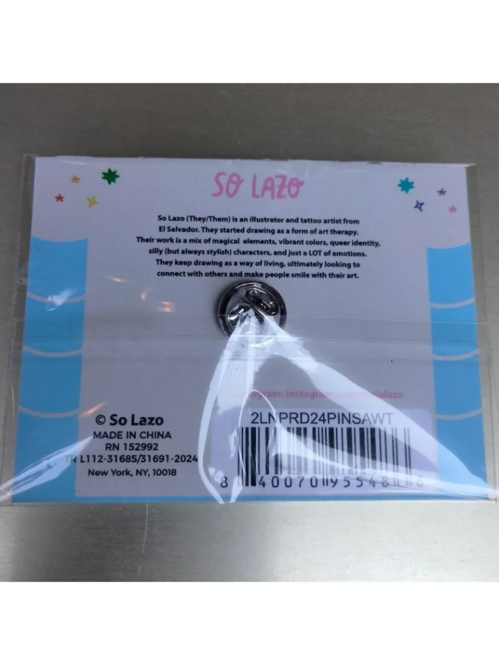 So Lazo Rainbow Proud Pin Pinback LBGT Latin Gay Pride Them They